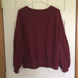 Maroon bubble sleeve sweater